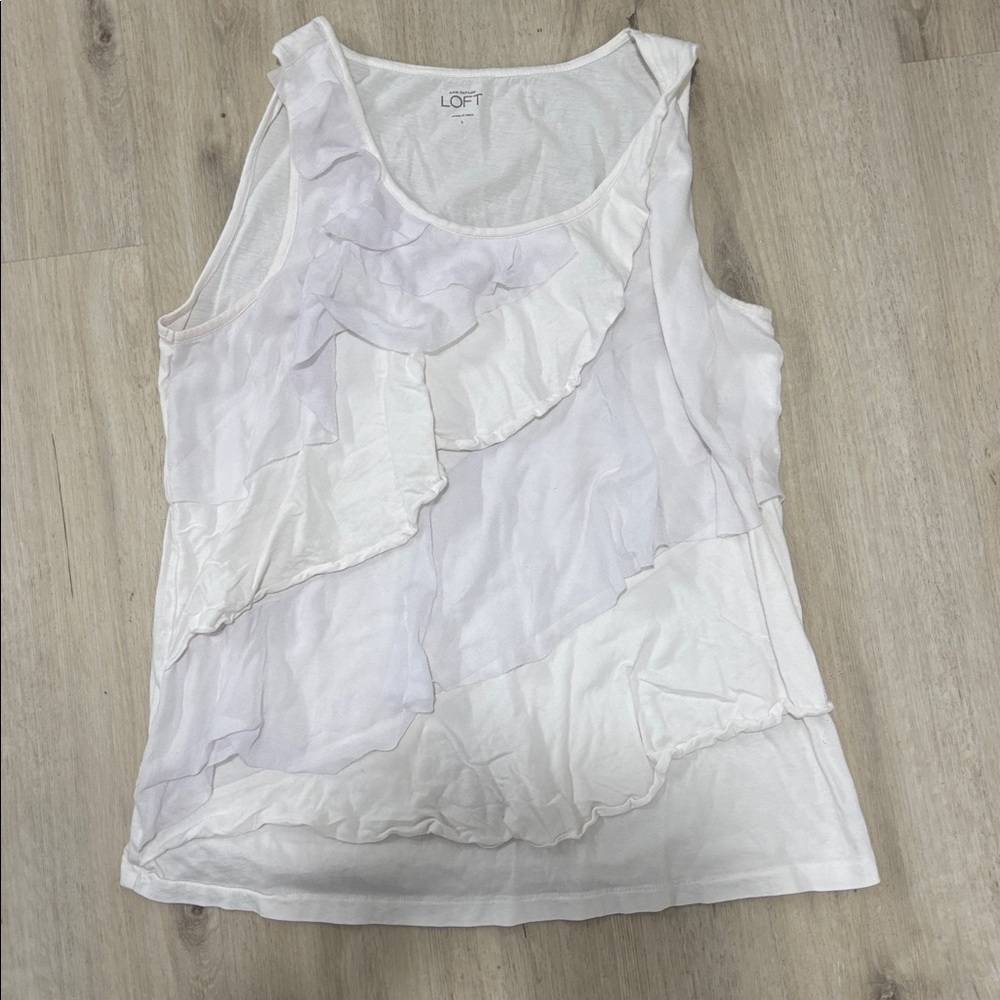 Women's White Ruffled Top - Picture 4 of 4
